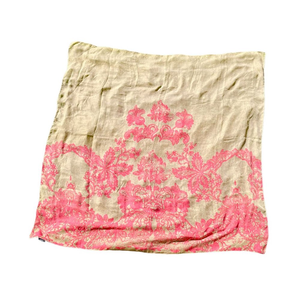 Vince Camuto Tan & Pink Square Wrap & Scarf in One RN62720